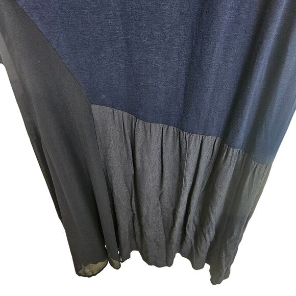 Sundance Dress Drop Waist Dress Asymmetric Dress Midi Dress L Navy Blue Dress - Picture 3 of 10